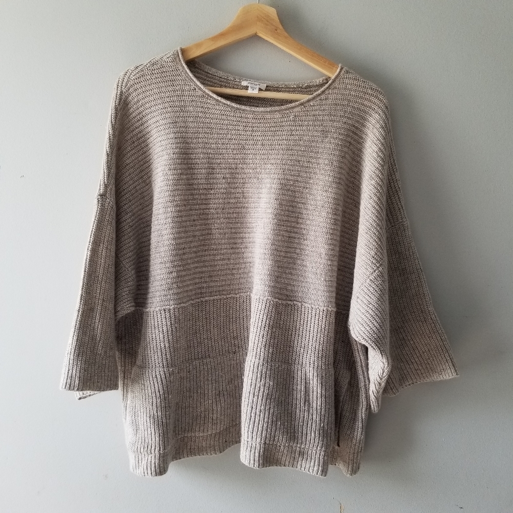 Pure Jill Wool Linen Blend Relax Fit Sweater Small